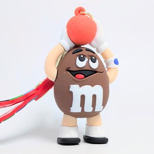 【 m&m's  ( エムアンドエムズ )  】3D Rubber KeyHolder / 3Dラバーキーホルダー バスケットボール / BROWN〚アメリカン雑貨 アメトイ〛