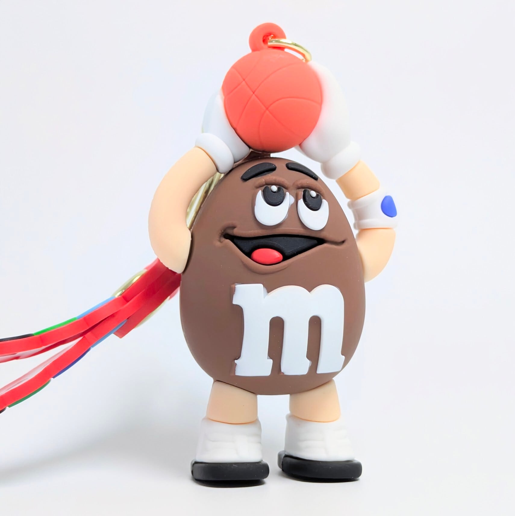 【 m&m's  ( エムアンドエムズ )  】3D Rubber KeyHolder / 3Dラバーキーホルダー バスケットボール / BROWN〚アメリカン雑貨 アメトイ〛