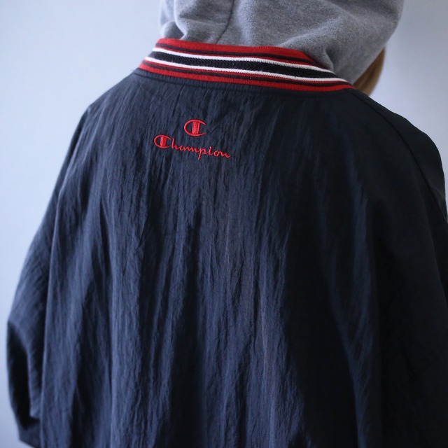 "Champion" over silhouette  nylon pullover