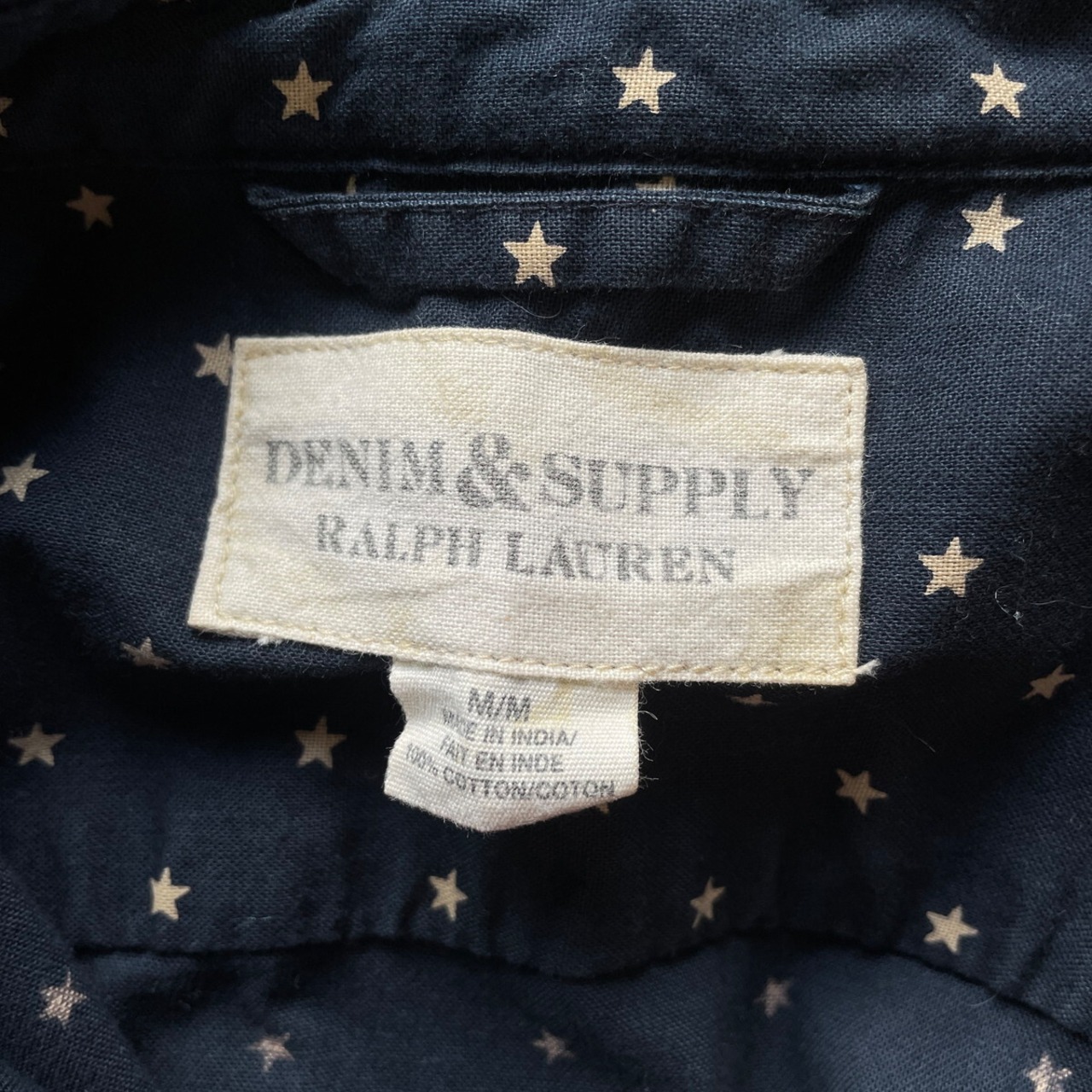 DENIM＆SUPPLY 星 総柄 長袖シャツ メンズXL 古着 ワークシャツ 【長袖 