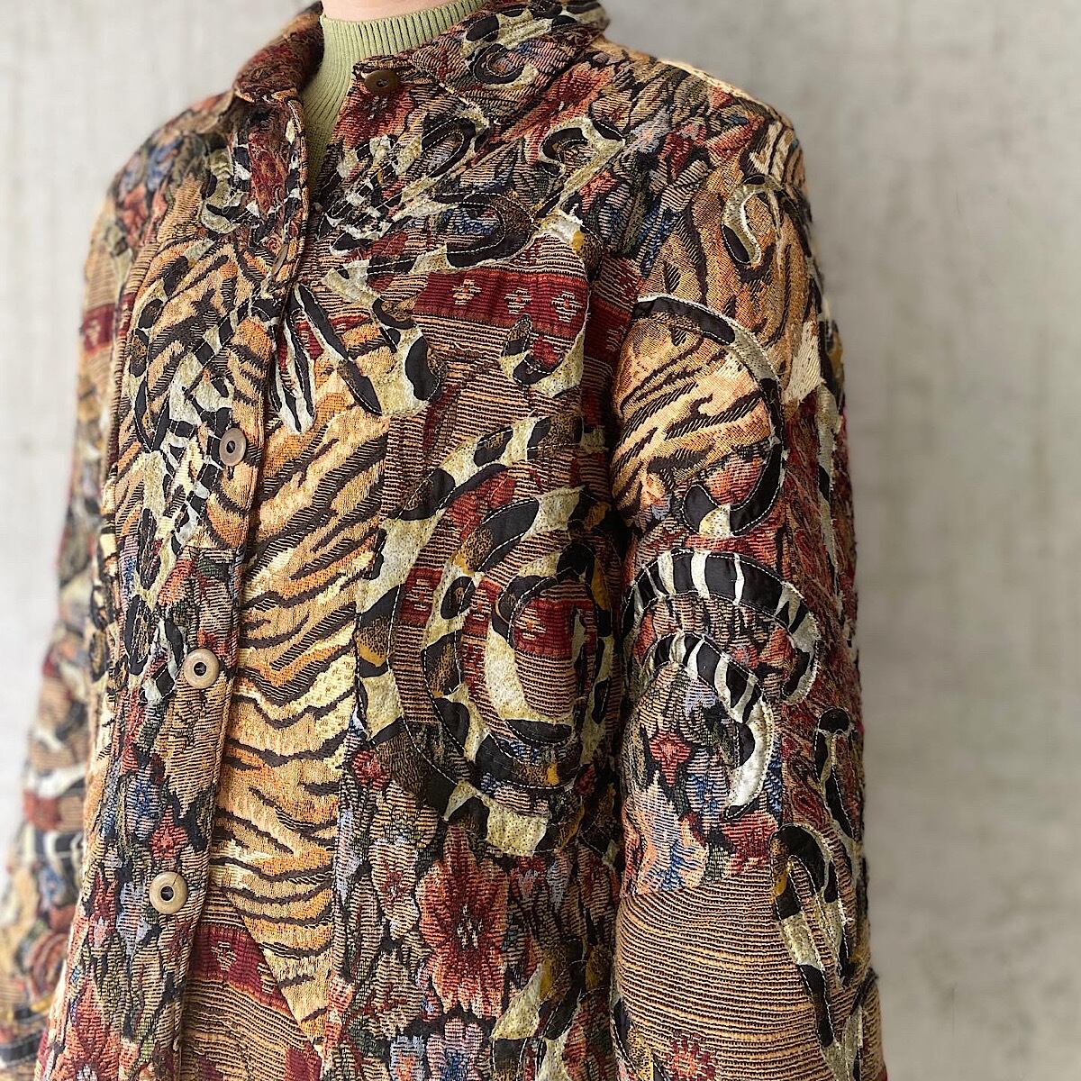 CHICO’S DESIGN vintage patchwork jacket パッチワークジャケット レディース 古着屋 CHICO’S DESIGN vintage patchwork jacket パッチワークジャケット レディース 古着屋