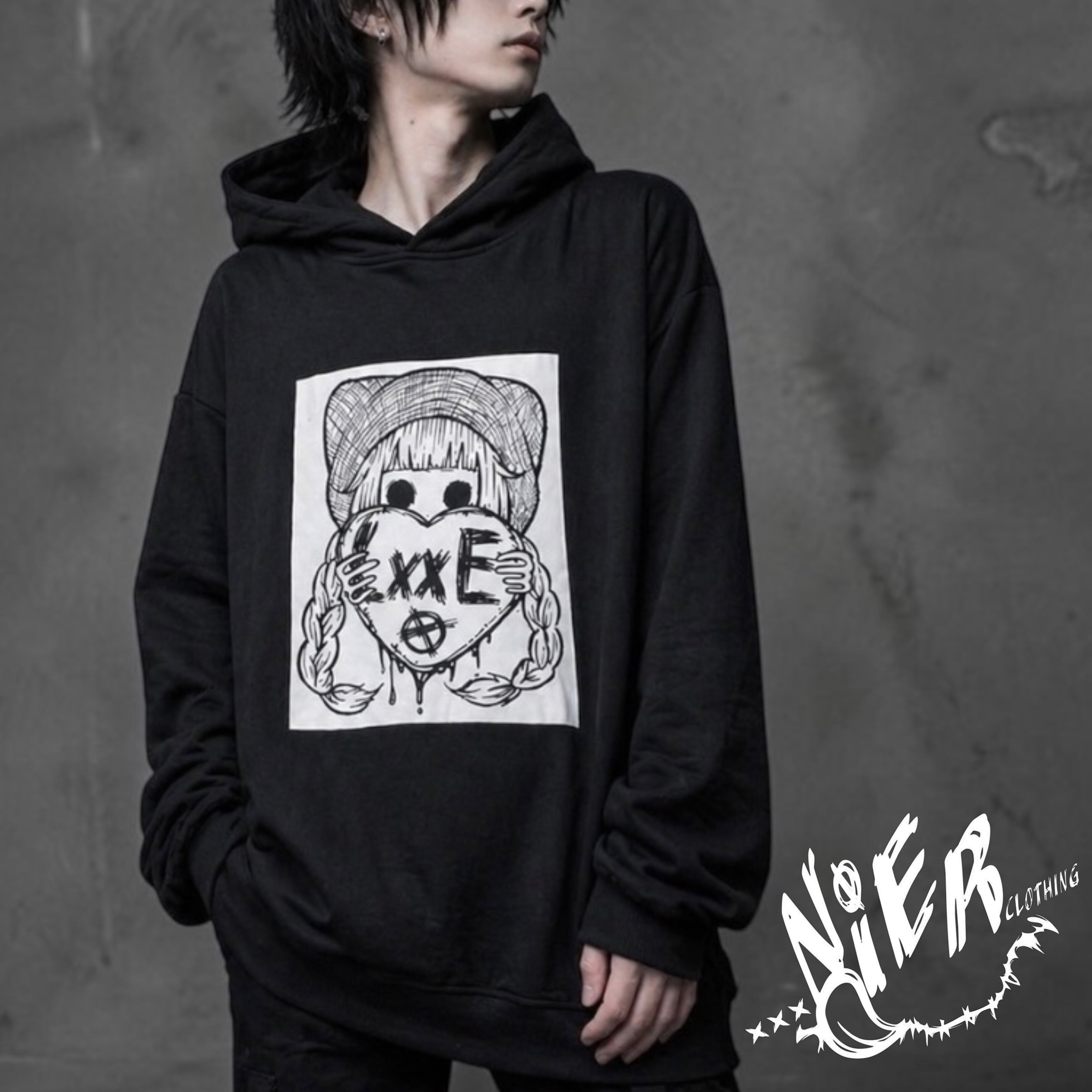 【新品未開封】DYNASTY 黒XXL 衣類 パーカーかも 先着77点早い者勝ちプレゼント》LxxE & FxxK BLACK HOODIE | NIER CLOTHING