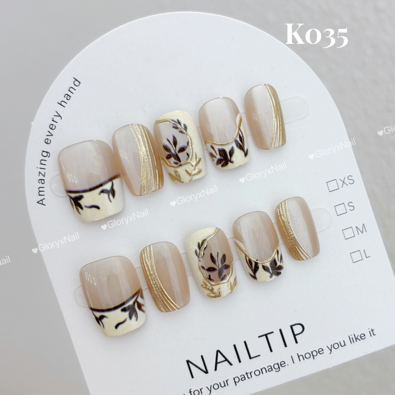 K035 ネイルチップ サイズXS/S/M