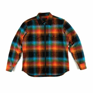 DOUBLE PLAID FLANNEL ZIP SHIRT - DOUBLE PLAID