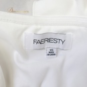 FAERIESTY ホワイト系 ワンピース ドレス ウエディングドレス マーメイド 前撮り 結婚式 白 無地 シンプル 伸縮 ストレッチ フリル リボン ヘアアクセサリー ティアラ ネックレス ピアス アームカバー 華やか ポーチ シルバー系 ピンク系