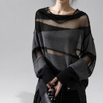 border sheer knit tops / l0270