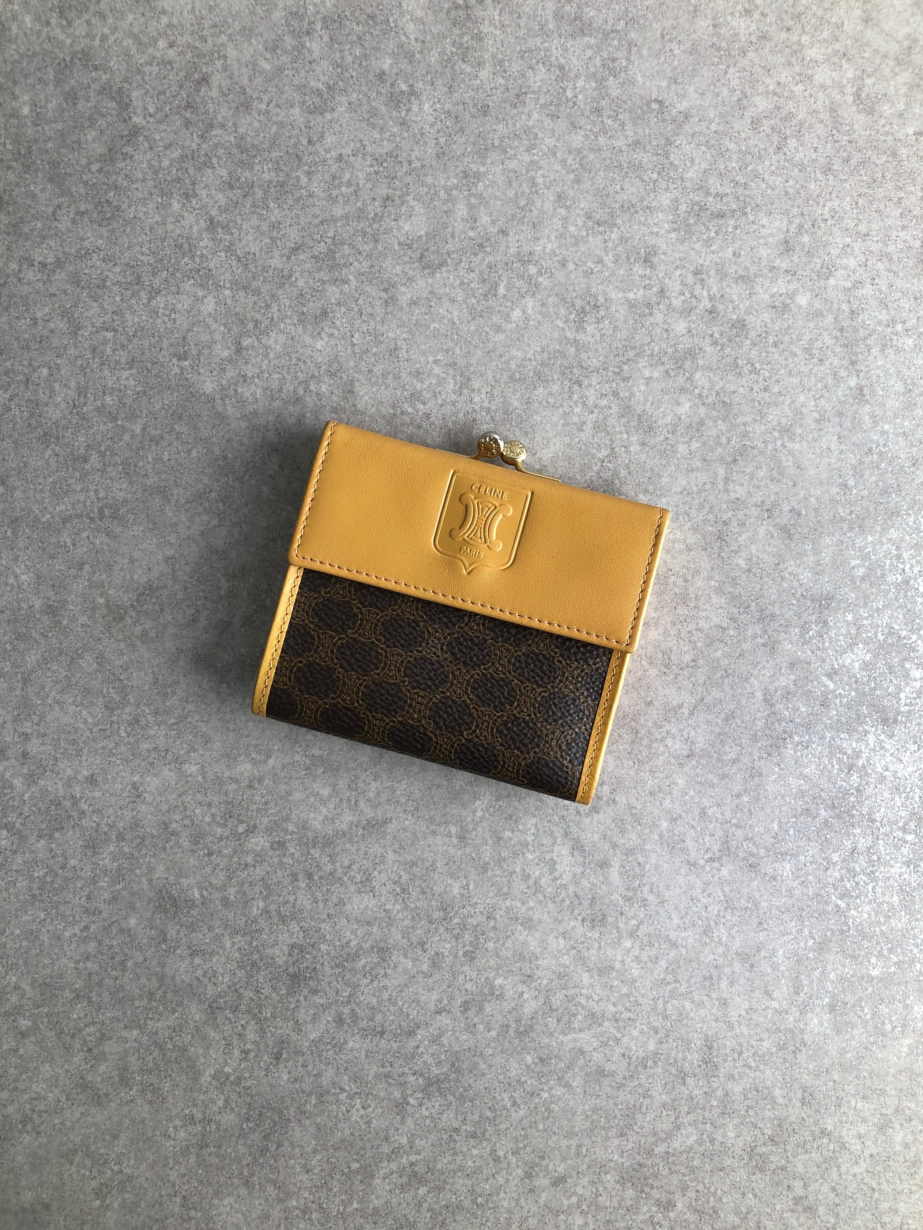 CELINE セリーヌ マカダム 財布 ブラウン ブラゾン型押し PVC レザー 2