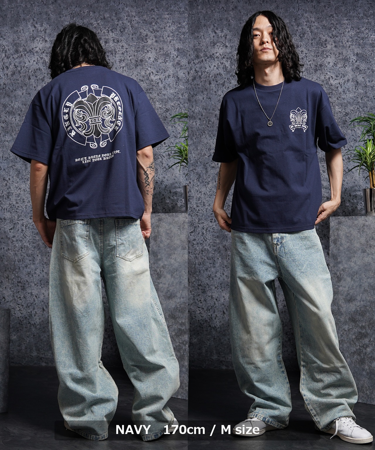 ◆PUレザー アップリケ Tシャツ◆sb-g1223462n