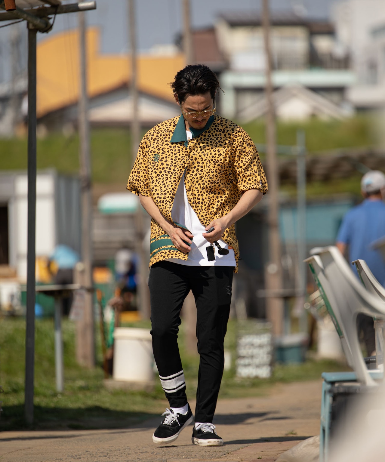 【RCGC】LEOPARD SWITCHING OPEN COLLAR SHIRTS［RGS002］