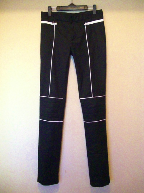 ◆KRISVANASSCHE クリスヴァンアッシュ パイピングバイカーパンツ 黒◆