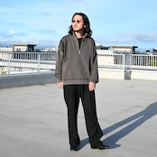 YASHIKI(ヤシキ)着回し抜群ハーフジップニット、普通に良いスラックスstyle2