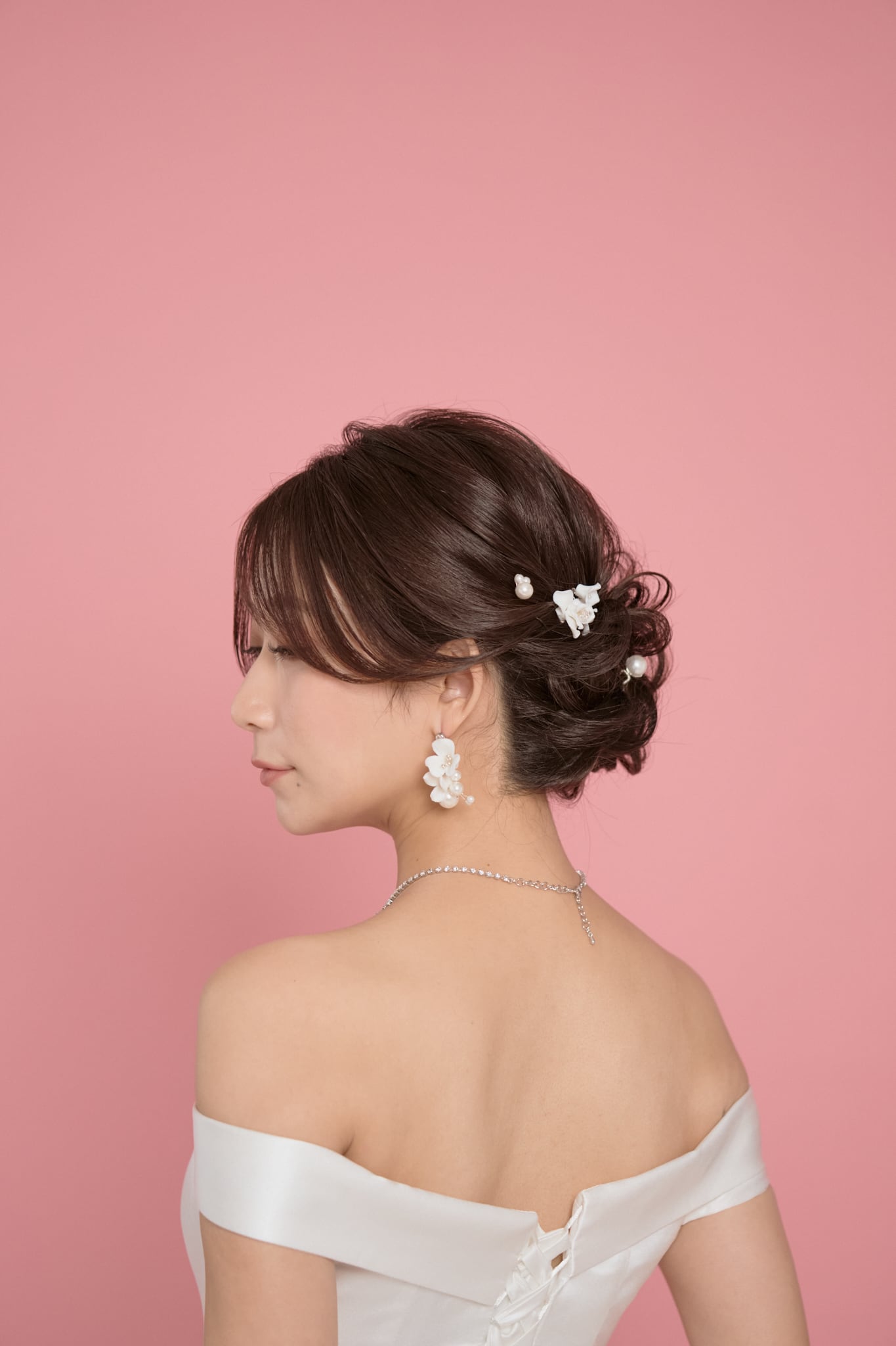 H-154 White Flowerヘアピンセット＜ゴールド＞ | ウェディング