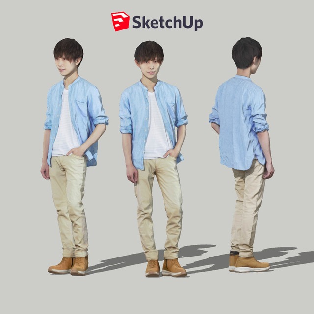 SketchUp素材　3D人物モデル ( Posed ) 033_Toru - メイン画像