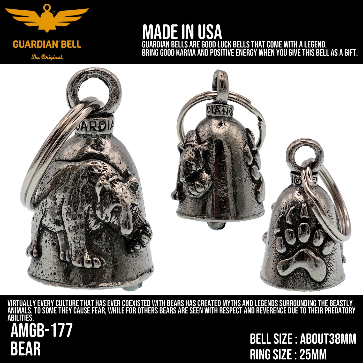 MADE IN USA】GUARDIAN BELL お守り 魔除け ガーディアンベル バイカー