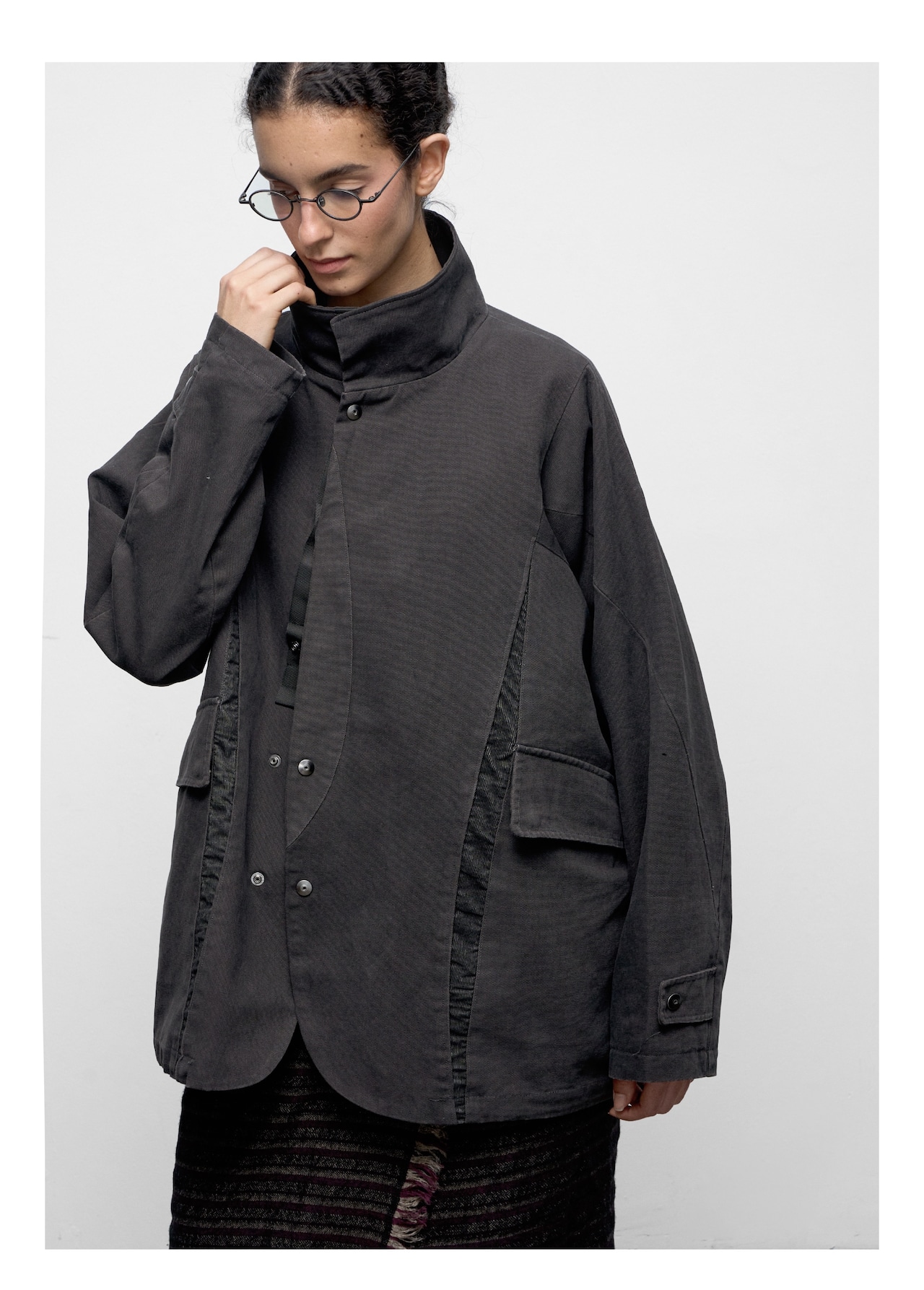 DECESOLO 25AW スタンドアカラー ウォッシュパッチワークジャケット