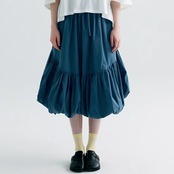 【2color】アシンメトリーバルーンシルエットのコットンスカート P0023