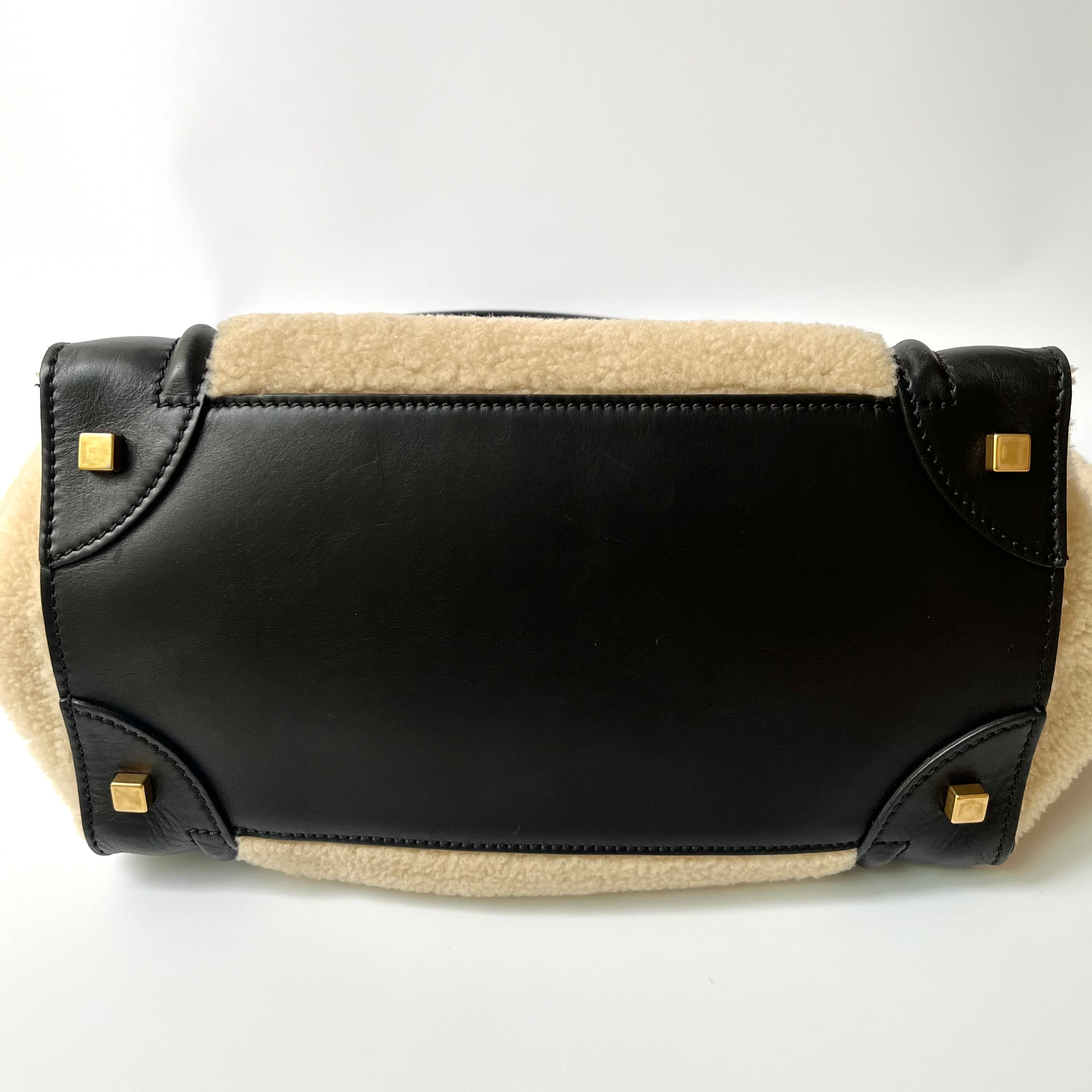 セリーヌ　ラゲージ　ムートン CELINE セリーヌ ラゲージ ミニショッパー ムートン スムース