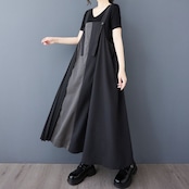 アシンメトリー プリーツ ジャンパースカート 00163
