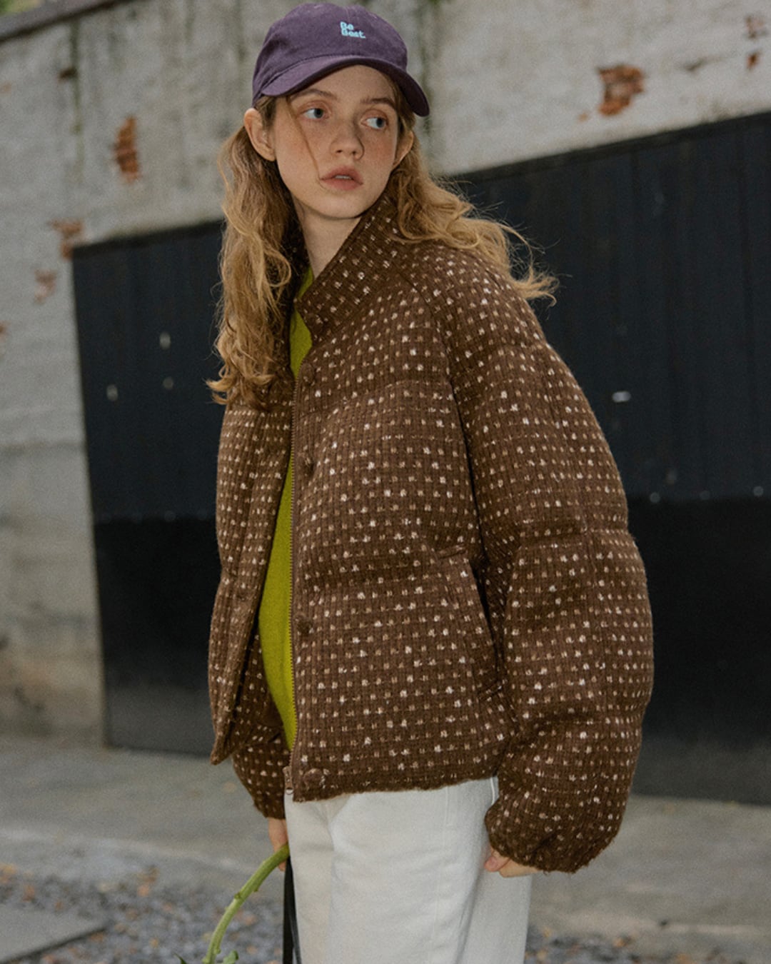dot stand collar down jacket