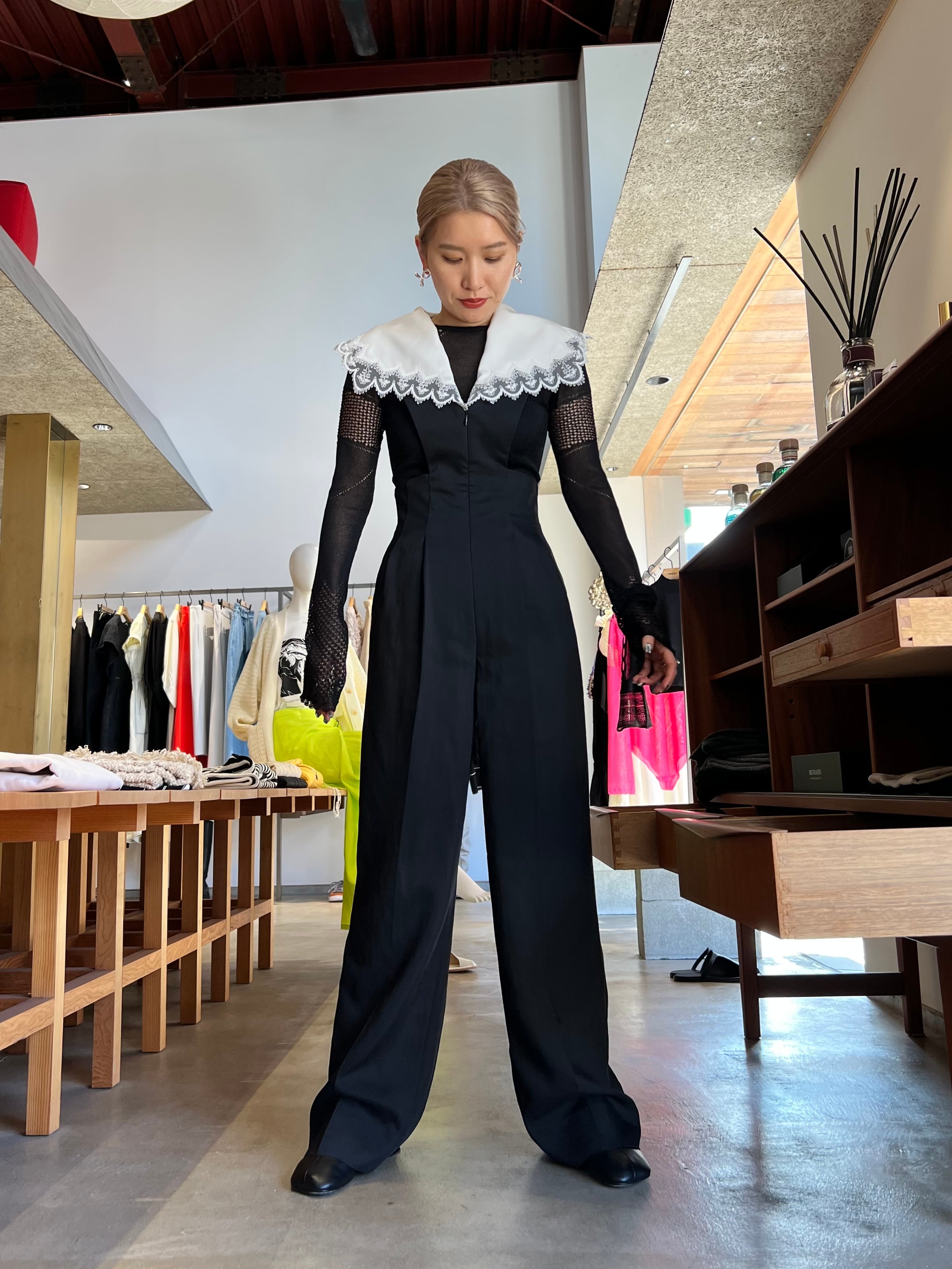 23SS】FETICO フェティコ / EMBROIDERY COLLAR JUMPSUIT | TRENT ...