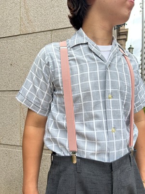 【MEN'S】50's gray×white check shirt