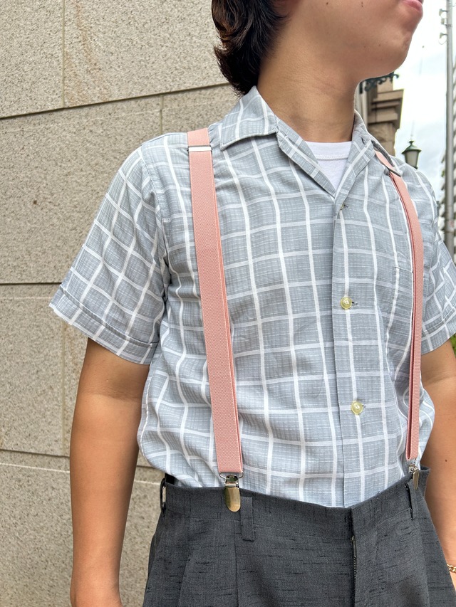 【MEN'S】50's gray×white check shirt