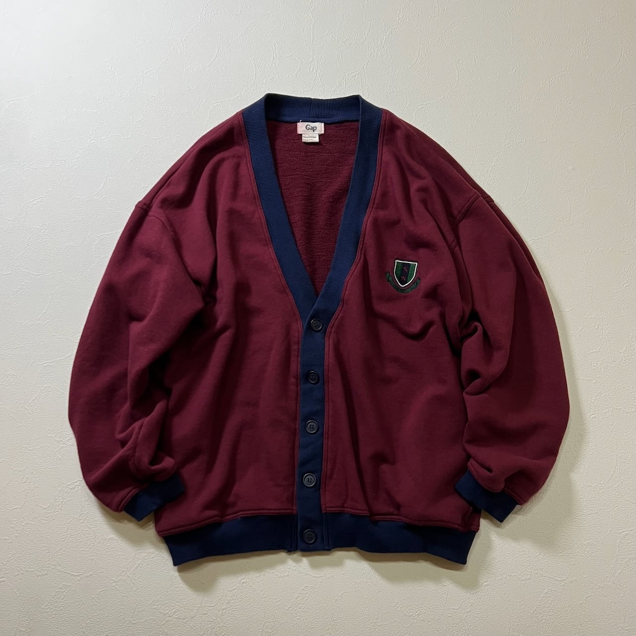 80s OLD GAP コットン ワンポイント カーディガン ギャップ オールド