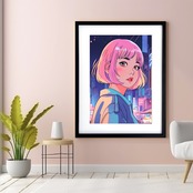 Bob Girl｜レトロポップな女性イラストアートポスター｜ヴィンテージ感とモダンが融合した洗練インテリアにA4ポスター