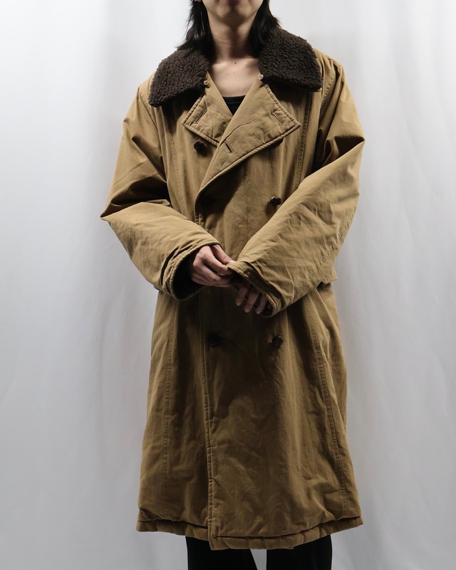 【I.S】fur trimmed oversize coat