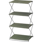 折り畳みシェルフ MIP-94 4段 折畳みシェルフ フォールディングシェルフ オープンシェルフ 棚 コンパクト 小物置き 台 収納ラック 持ち運び キャンプ アウトドア リビング ガレージ グリーン ネイビー