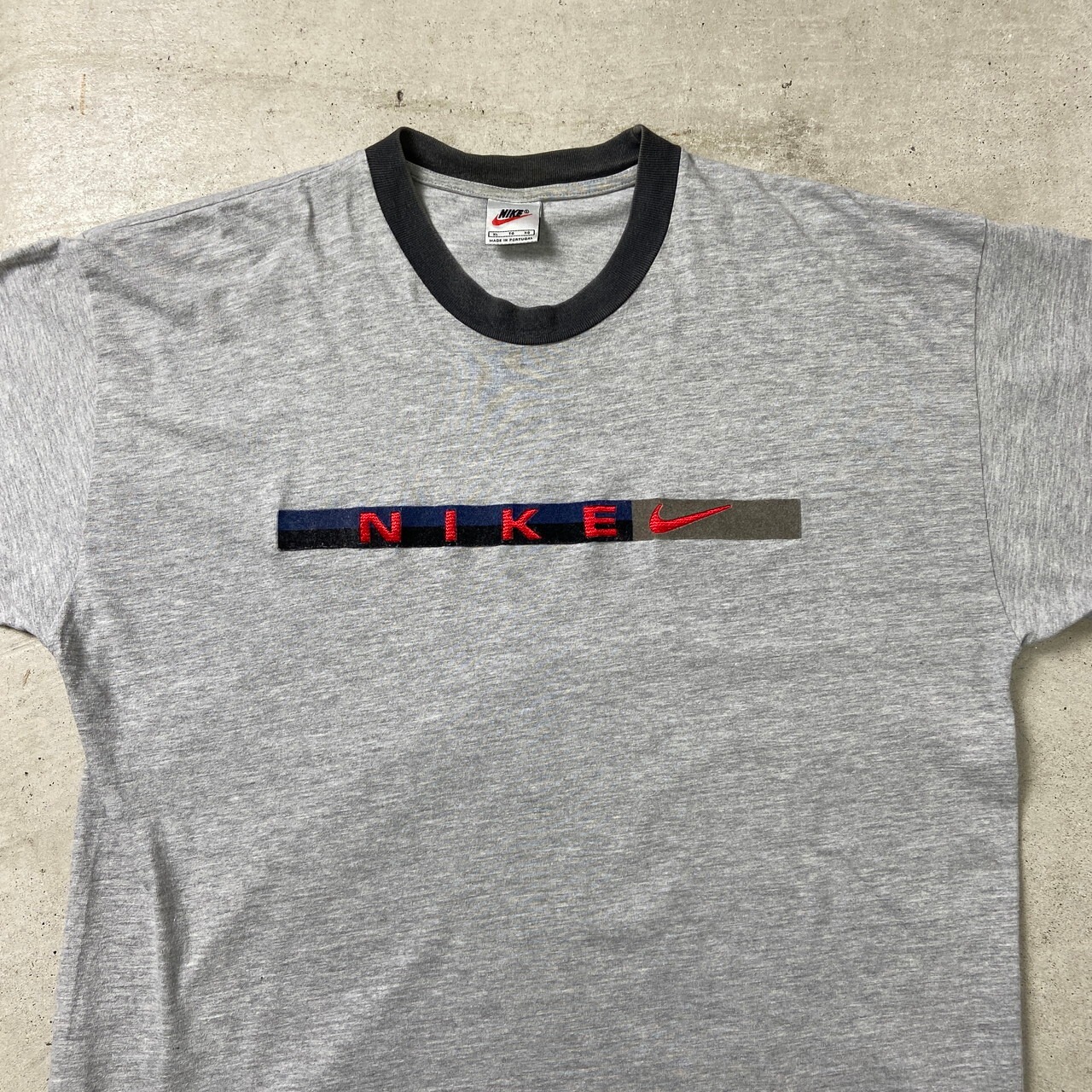 90年代 ポルトガル製 NIKE ナイキ リンガーT 刺繍ロゴ メンズXL 古着 