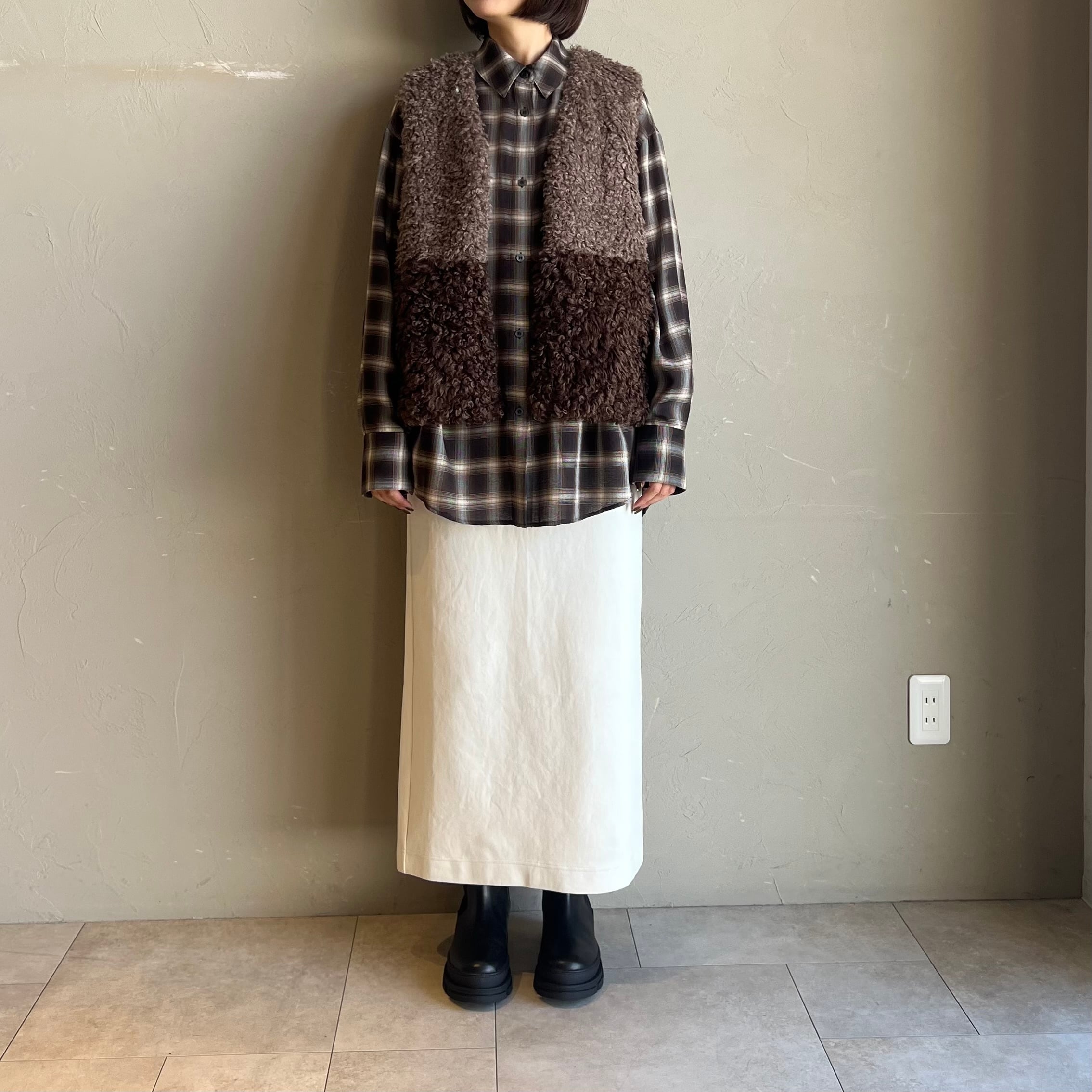 CLOCHE 】キュプラ混バックスリットチェックシャツ | valance 福井