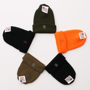 S LOGO WATCH CAP #BROWN