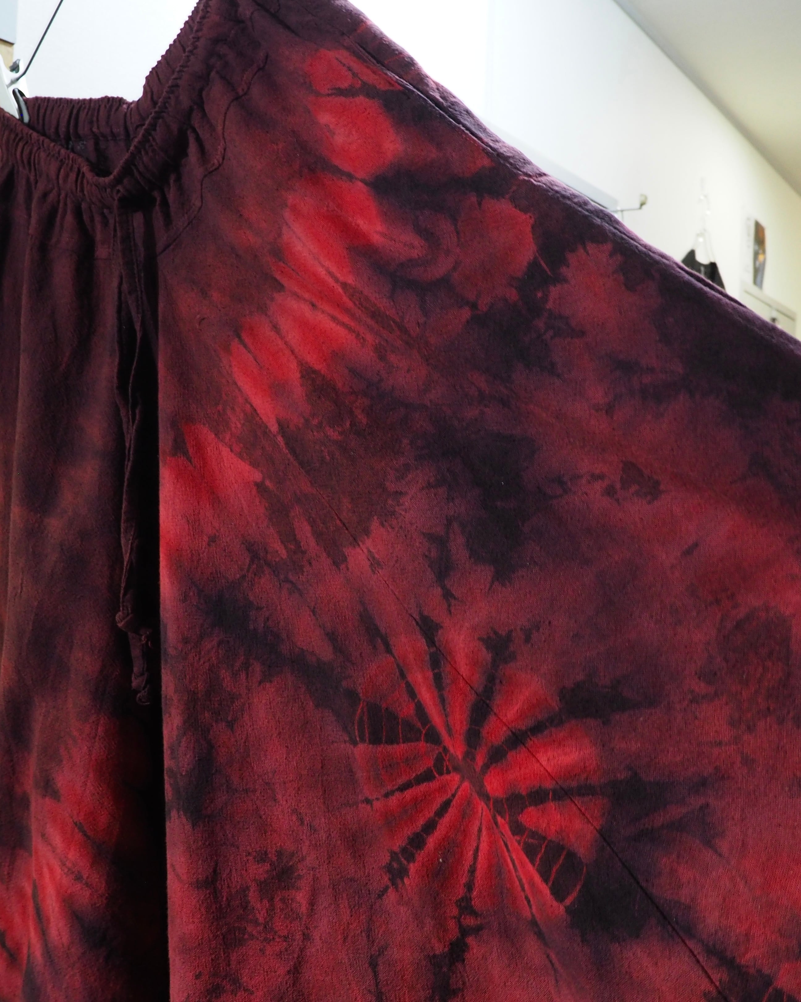 " 染色 " Beautiful Dark Bordeaux Over Dyed Sarouel Pants