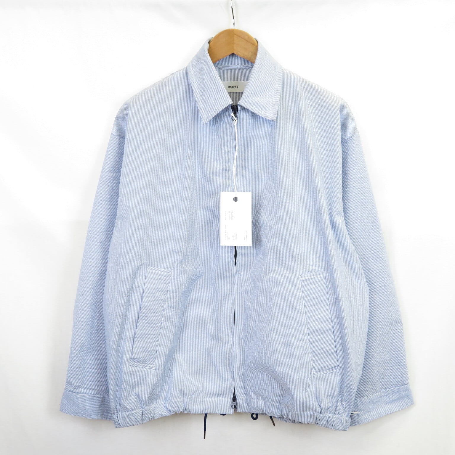 新品 marka SPORTS JACKET シアサッカー ドリズラー ジャケット ブルー