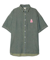 【X-girl】FACE DENIM S/S SHIRT【エックスガール】