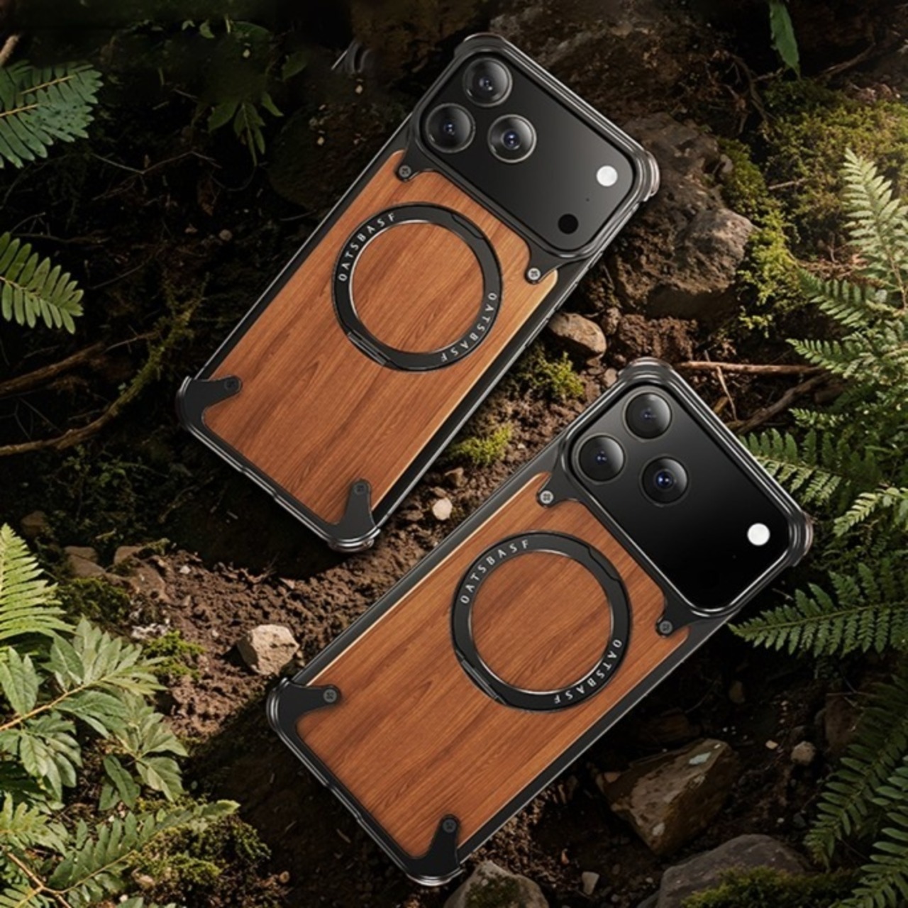 ◆iPhone17 Pro/Pro Max◆ Wood × Metal Magnetic Phone Case / ウッド×メタル マグネット スマホケース