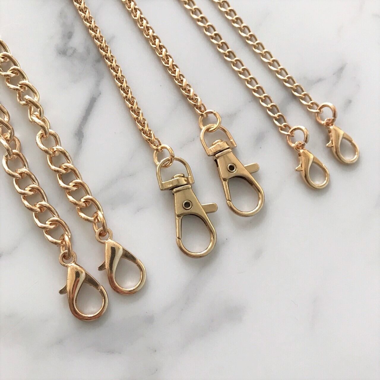 斜め掛けロングチェーンストラップ バッグチェーン ゴールド クロス