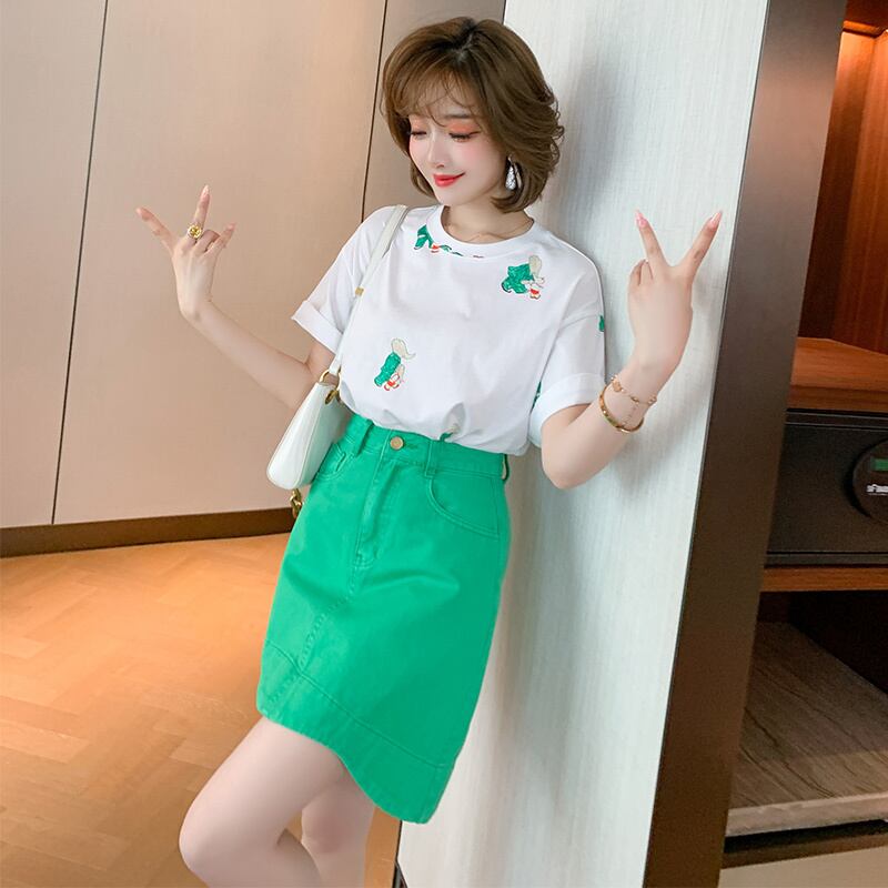 ハイウェストウェストAラインスカート サマースタイル レース 夏物 ピュア MIUCO26297211509