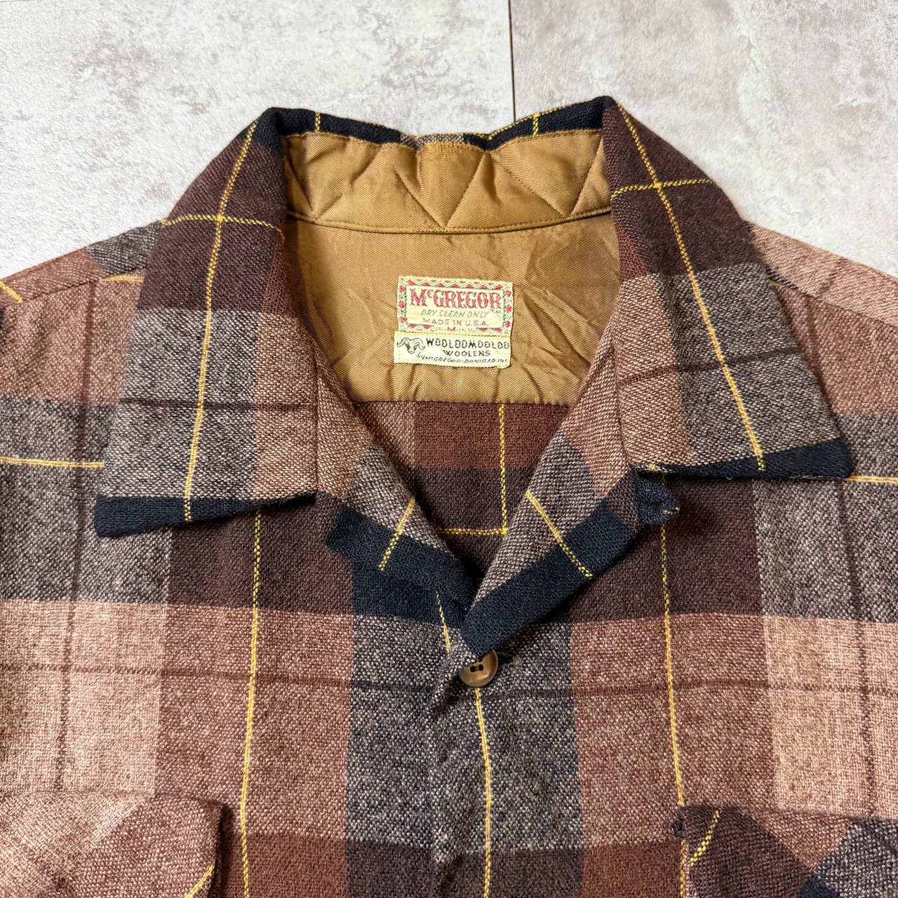 〜60's McGREGOR Wool Open-Collar Shirt 60年代 アメリカ オープンカラーシャツ ボードシャツ ヴィンテージ ビンテージ  TT2026-0047 - 4