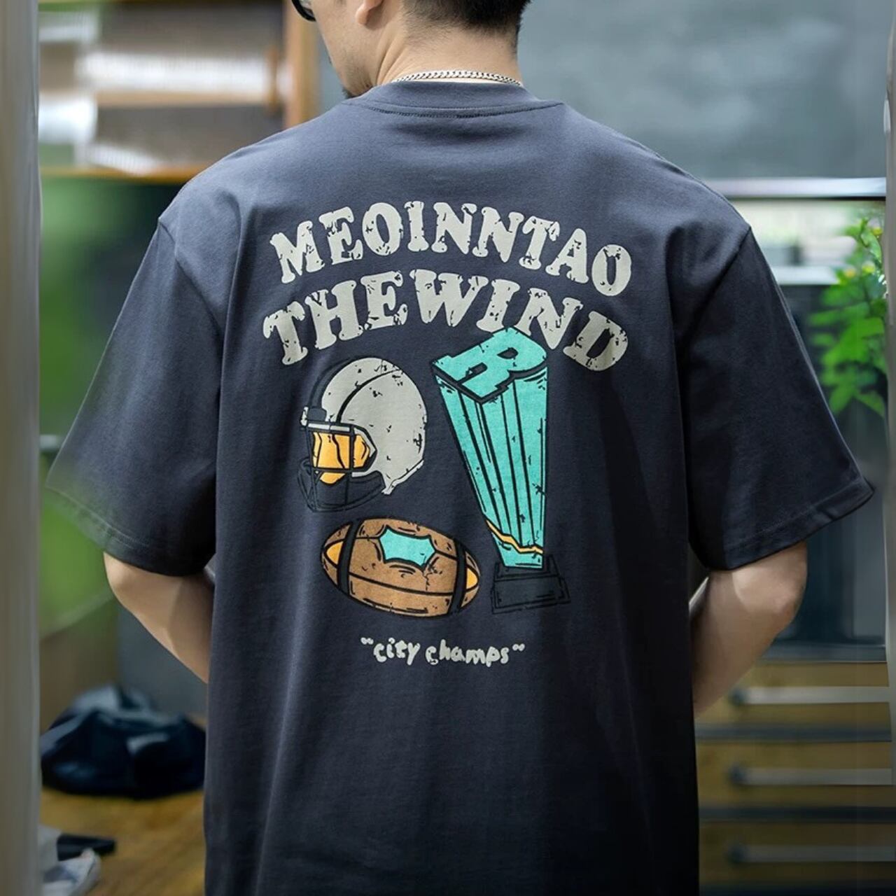 バックプリント クルーネック Tシャツ 00301