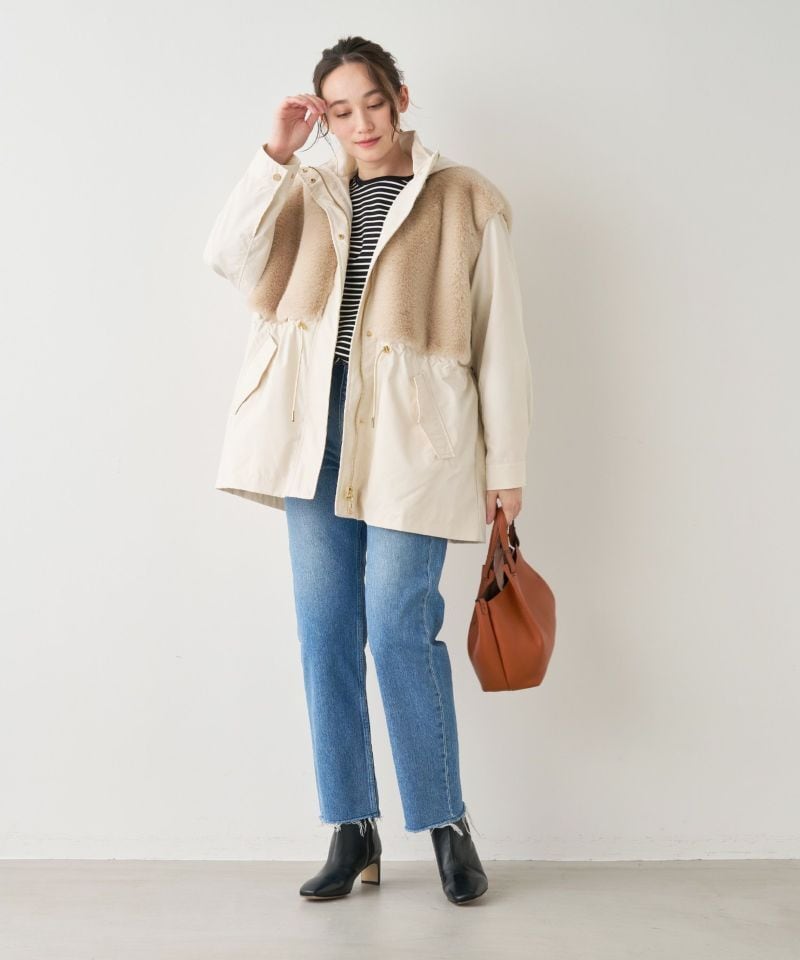 MICA&DEAL / フーデットファードッキングコート | anouk