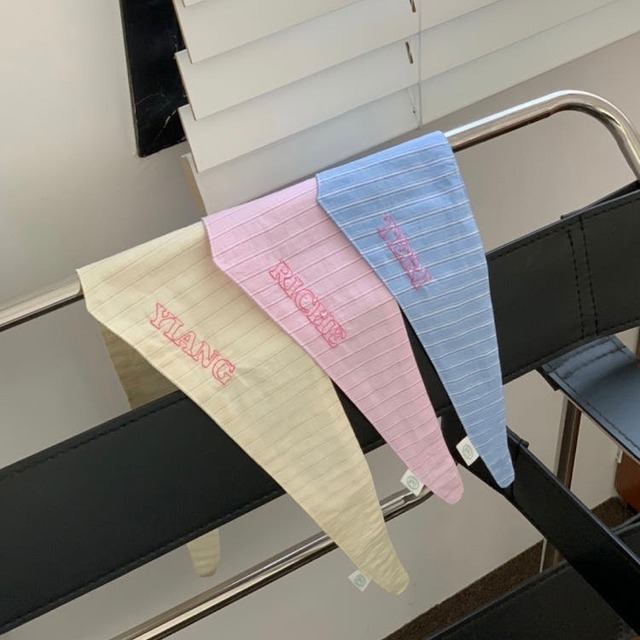 【予約】Strip scarf〘 ネーム刺繍 〙