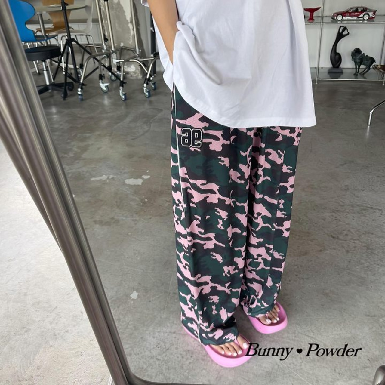 [Bunny Powder] (Planning) Camo Mesh Pants (2XL/3XL/4XL) / [버니파우더] 기획)카모메쉬팬츠 (2XL/3XL/4XL)