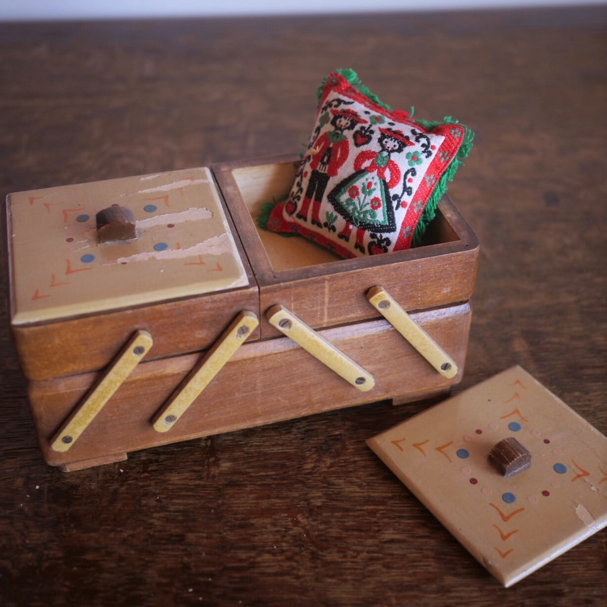 木製 ミニソーイングボックス ドイツ