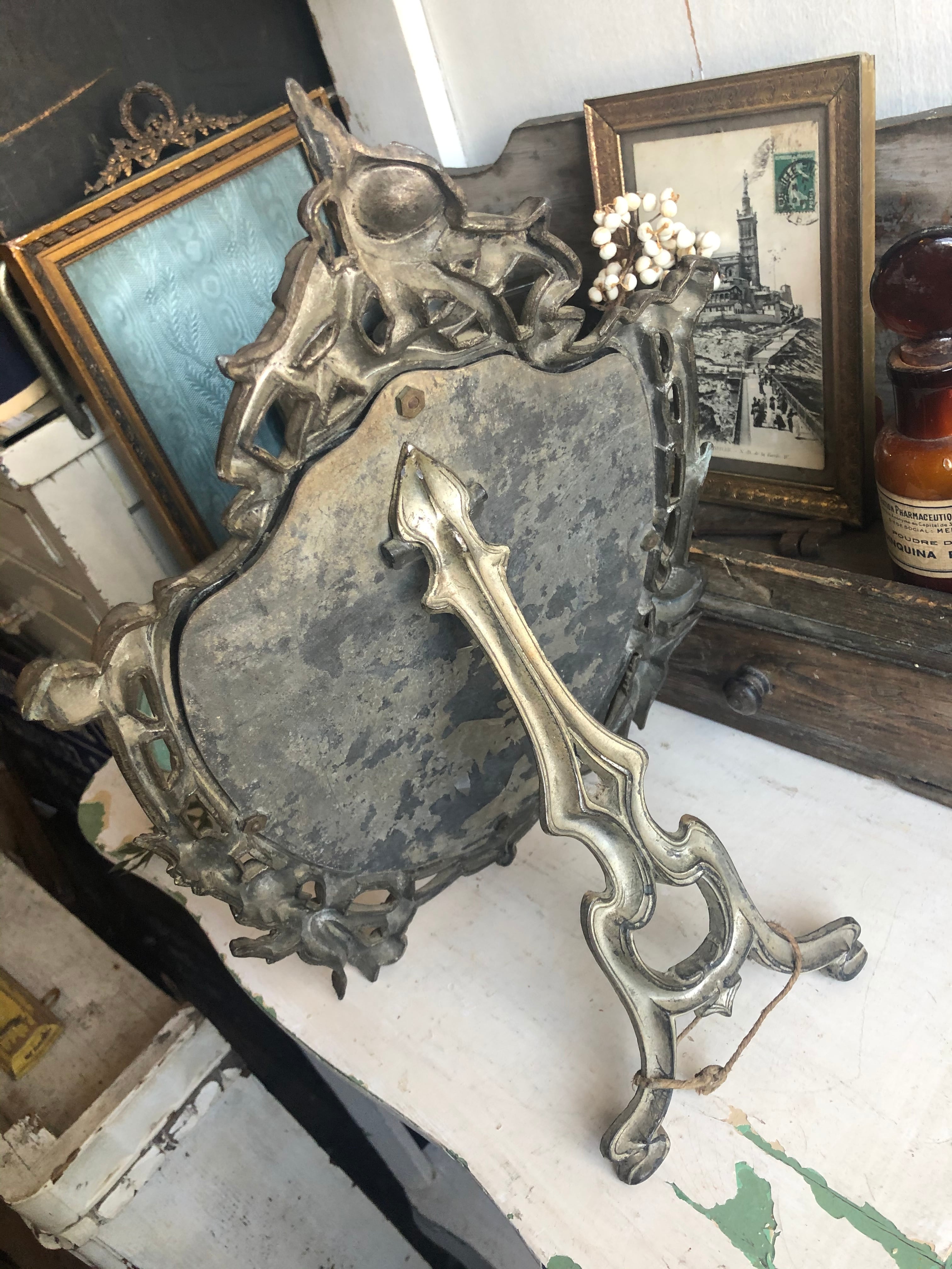 フランス　アンティーク　ミラー　卓上　かべかけ 楽天市場】鏡 壁掛け ミラー ウォールミラー アンティーク 文字入り