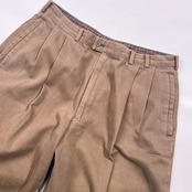 PAPAS パパス ツータック 裾ダブル コットン スラックス パンツ L/メンズ