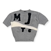 MAJESTIC マジェスティック 総柄 デザイン 半袖 サマーニット セーター サイズ 48 /グレー系 麻混 メンズ 日本製 オールド