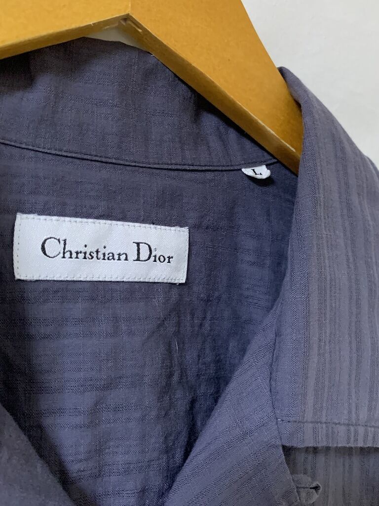 1980~90's Woven Design Open Collar Short Sleeve Shirt "Christian Dior"