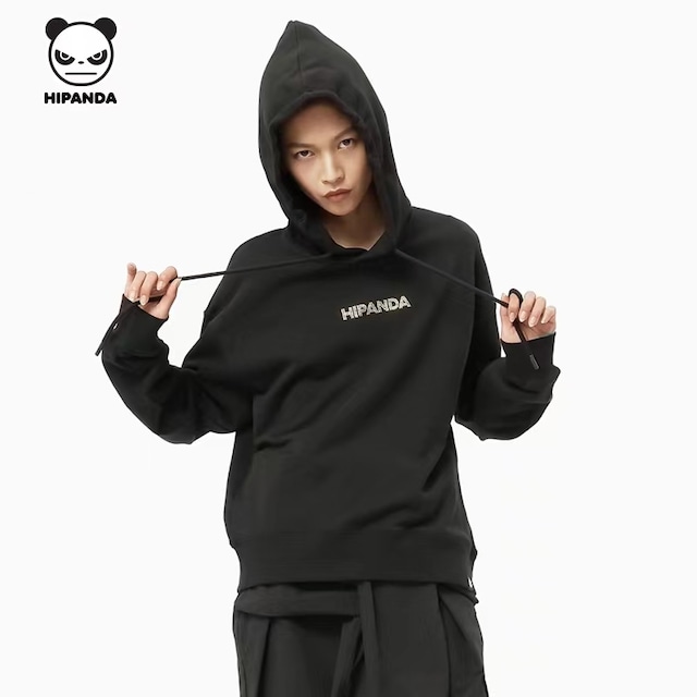 送料無料【HIPANDA ハイパンダ】レディース ラインストーン フーディー スウェット WOMEN'S RHEIN STONE HOODIE / BLACK
